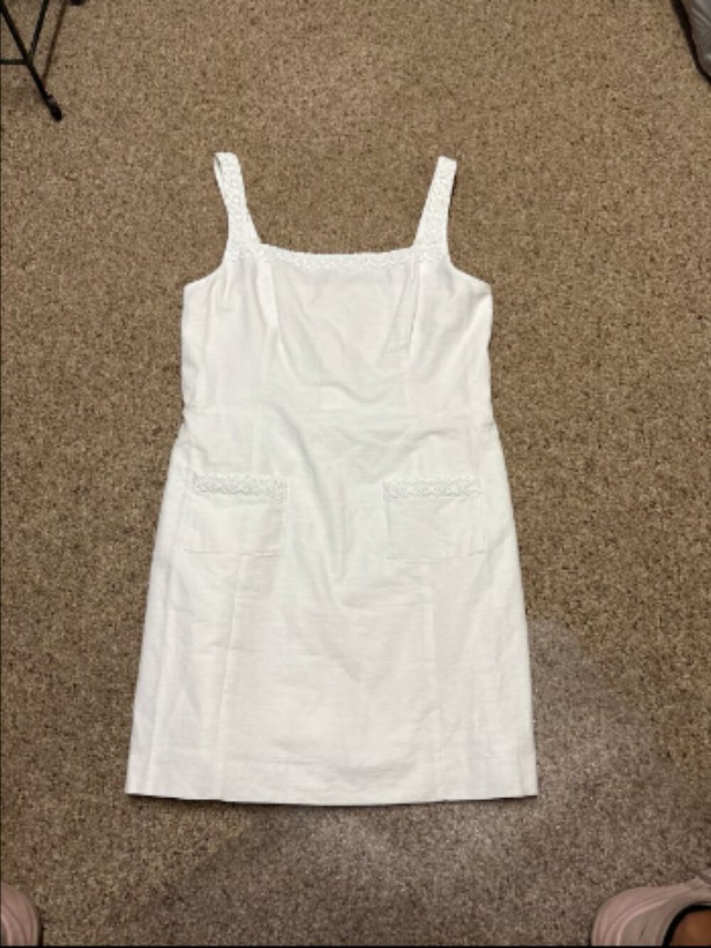 LILLY PULITZER WHITE ISLEEN SKIRTEED ROMPER DRESS NWT $220 12 - Picture 9 of 13